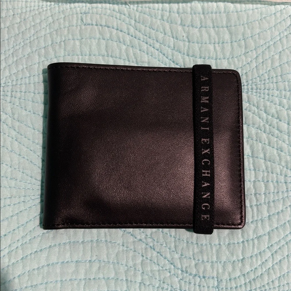 Armani Exchange Leather Wallet with Strap